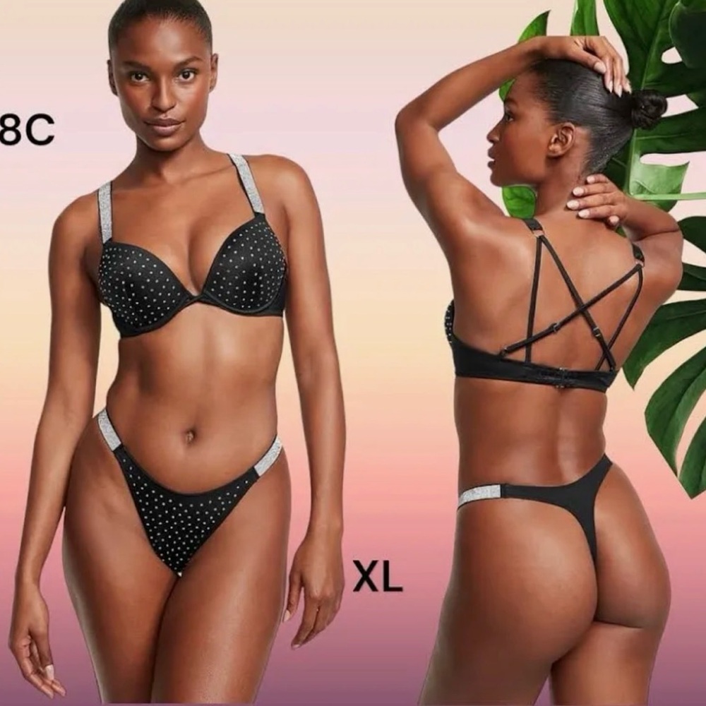 Black Rhinestone Women's Swim Set - Picture 5 of 5